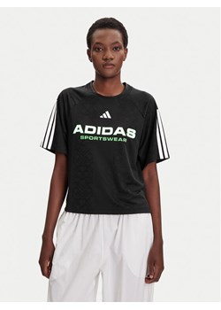adidas T-Shirt Tiro x Common Goal Jacquard JL9212 Czarny Loose Fit ze sklepu MODIVO w kategorii Bluzki damskie - zdjęcie 185731149