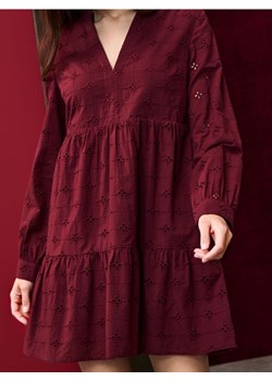 Sinsay - Ażurowa sukienka mini - czerwony ze sklepu Sinsay w kategorii Sukienki - zdjęcie 185732586