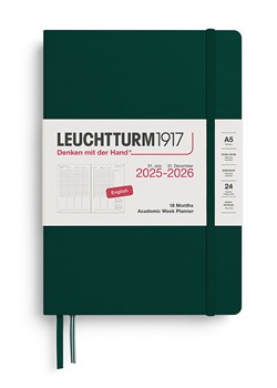 LEUCHTTURM1917 Planer akademicki w kolorze ciemnozielonym - A5 ze sklepu Limango Polska w kategorii Akcesoria biurowe - zdjęcie 185733565