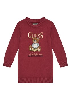 Guess Sukienka dzianinowa K5BK01 Z3GS0 Bordowy Regular Fit ze sklepu MODIVO w kategorii Sukienki dziewczęce - zdjęcie 185737419
