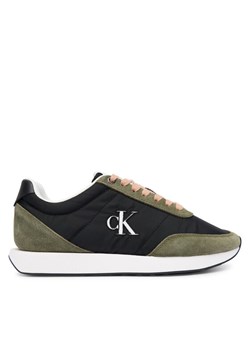 Calvin Klein Sneakersy Retro Runner Lace Up Nylon Mg YW0YW01990 Czarny ze sklepu MODIVO w kategorii Buty sportowe damskie - zdjęcie 185737565