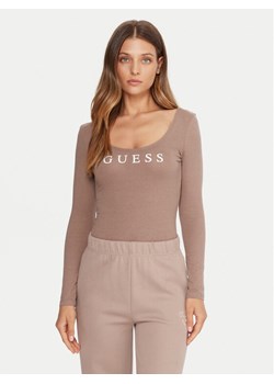 Guess Body O5RM08 KBBU1 Beżowy Regular Fit ze sklepu MODIVO w kategorii Bluzki damskie - zdjęcie 185737579