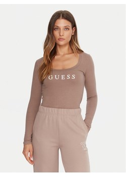 Guess Bluzka O5RI00 KBBU1 Beżowy Regular Fit ze sklepu MODIVO w kategorii Bluzki damskie - zdjęcie 185737645
