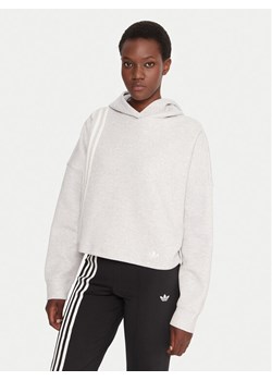 adidas Bluza Off Placed 3-Stripes JW3596 Szary Regular Fit ze sklepu MODIVO w kategorii Bluzy damskie - zdjęcie 185737715