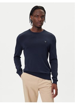 Guess Sweter M4YR29 Z3DM0 Granatowy Regular Fit ze sklepu MODIVO w kategorii Swetry męskie - zdjęcie 185741406