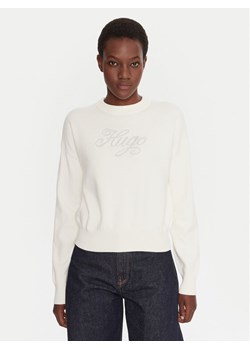 HUGO Sweter Slogix_B 50548145 Beżowy Relaxed Fit ze sklepu MODIVO w kategorii Swetry damskie - zdjęcie 185741467