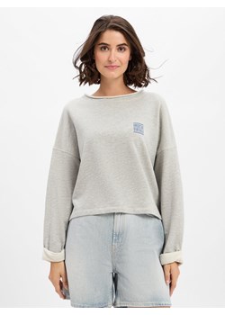 american vintage Bluza damska - Zofbay Kobiety Bawełna jasny szary marmurkowy ze sklepu vangraaf w kategorii Bluzy damskie - zdjęcie 185742176