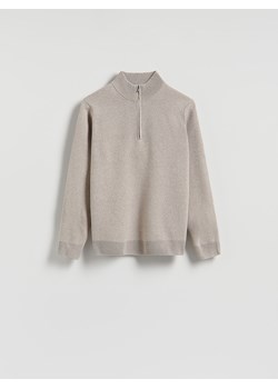 Reserved - Sweter z rozpinanym golfem - beżowy ze sklepu Reserved w kategorii Swetry męskie - zdjęcie 185743085