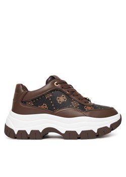 Sneakersy Guess FLFBRT PEL12 Brązowy ze sklepu eobuwie.pl w kategorii Buty sportowe damskie - zdjęcie 185743645