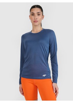Damski longsleeve do biegania 4F 4FWSS25TFLOF328 - niebieski ze sklepu Sportstylestory.com w kategorii Bluzki damskie - zdjęcie 185744256