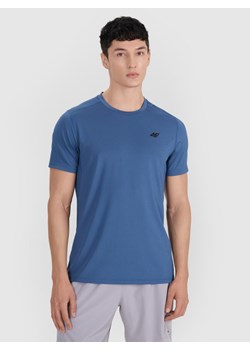Męska koszulka treningowa 4F 4FWAW25TFTSM1521 - turkusowa ze sklepu Sportstylestory.com w kategorii T-shirty męskie - zdjęcie 185745838