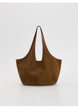 Reserved - Skórzana torebka typu hobo - brązowy ze sklepu Reserved w kategorii Torby Shopper bag - zdjęcie 185747985