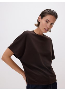 Reserved - T-shirt oversize z modalem - ciemnobrązowy ze sklepu Reserved w kategorii Bluzki damskie - zdjęcie 185748007