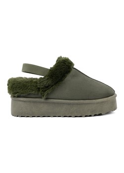 Shelvt Ciemnozielone buty a&#39;la śniegowce z futerkiem ze sklepu ButyModne.pl w kategorii Śniegowce damskie - zdjęcie 185748838