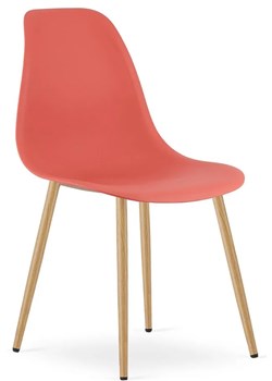 Czerwone minimalistyczne krzesło do salonu cynober C9-C65 ze sklepu Edinos.pl w kategorii Krzesła - zdjęcie 185750019