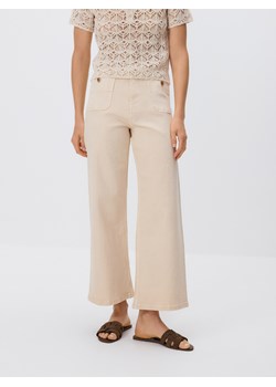Reserved - Jeansy culotte - kremowy ze sklepu Reserved w kategorii Jeansy damskie - zdjęcie 185750846