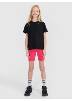 Dziewczęce kolarki dzianinowe 4F 4FJWSS25TTIGF216 - różowe ze sklepu Sportstylestory.com w kategorii Spodenki dziewczęce - zdjęcie 185755719