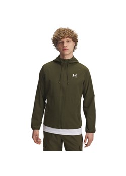 Męska kurtka wiatrówka Under Armour UA Stretch Woven Windbreaker - khaki ze sklepu Sportstylestory.com w kategorii Kurtki męskie - zdjęcie 185755729