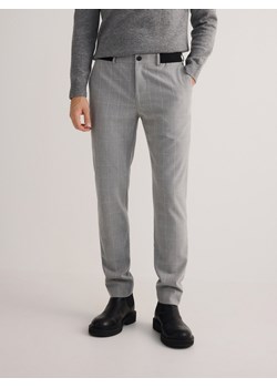 Reserved - Spodnie chino slim fit w kratę - jasnoszary ze sklepu Reserved w kategorii Spodnie męskie - zdjęcie 185756766