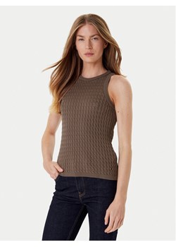 Tommy Hilfiger Top WW0WW45706 Brązowy Slim Fit ze sklepu MODIVO w kategorii Bluzki damskie - zdjęcie 185757456
