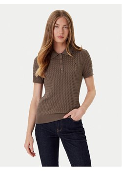Tommy Hilfiger Sweter Fine WW0WW41474 Brązowy Regular Fit ze sklepu MODIVO w kategorii Swetry damskie - zdjęcie 185757546