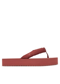 Japonki Calvin Klein Jeans Beach Sandal Flatform Ttxr Satin YW0YW01723 Brązowy ze sklepu eobuwie.pl w kategorii Klapki damskie - zdjęcie 185760108