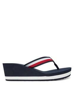 Tommy Hilfiger Japonki Th Corporate Wedge Beach Sandal FW0FW08520 Granatowy ze sklepu MODIVO w kategorii Klapki damskie - zdjęcie 185761076