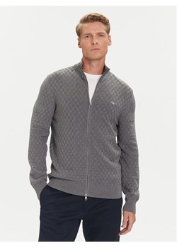 Gant Kardigan 8030263 Szary Regular Fit ze sklepu MODIVO w kategorii Swetry męskie - zdjęcie 185761278
