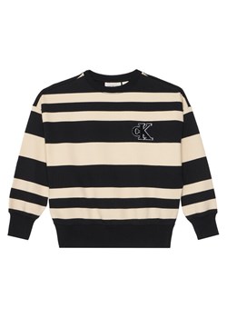 Calvin Klein Jeans Bluza Striped Modern IB0IB02558 Czarny Regular Fit ze sklepu MODIVO w kategorii Bluzy chłopięce - zdjęcie 185761586