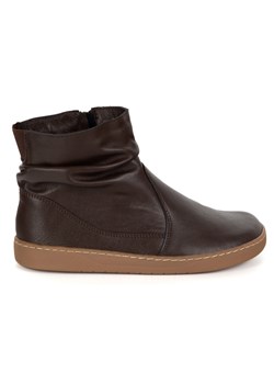 Damskie buty barefoot sztyblety z zamkiem ocieplane 1297 czekoladowy brąz ze sklepu butyolivier w kategorii Półbuty damskie - zdjęcie 185769565