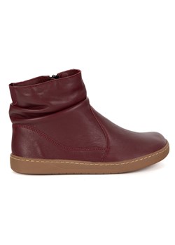 Damskie buty barefoot sztyblety z zamkiem ocieplane 1297 bordowe ze sklepu butyolivier w kategorii Półbuty damskie - zdjęcie 185769567