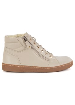 Damskie minimalistyczne buty skórzane zimowe barefoot 1293 beż ze sklepu butyolivier w kategorii Półbuty damskie - zdjęcie 185769568