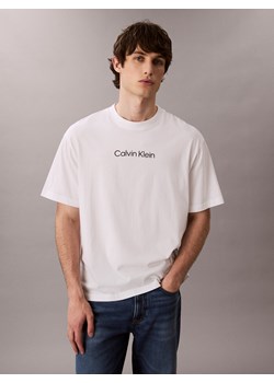 Calvin Klein Koszulka męska Mężczyźni Bawełna biały jednolity ze sklepu vangraaf w kategorii T-shirty męskie - zdjęcie 185777685