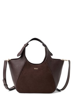 BOSS Damska skórzana torba na ramię - Lenah Kobiety skóra bakłażanowy jednolity ze sklepu vangraaf w kategorii Torby Shopper bag - zdjęcie 185777735