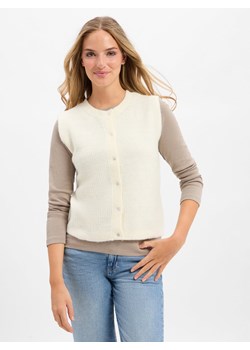 Marie Lund Damska kamizelka z dzianiny z zawartością alpaki Kobiety Wełna écru jednolity ze sklepu vangraaf w kategorii Kamizelki damskie - zdjęcie 185777775