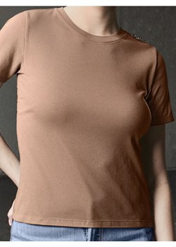 Sinsay - Koszulka z krótkim rękawem - brązowy ze sklepu Sinsay w kategorii Bluzki damskie - zdjęcie 185779465