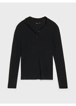 Sinsay - Koszulka polo z długimi rękawami - czarny ze sklepu Sinsay w kategorii Bluzki damskie - zdjęcie 185779476
