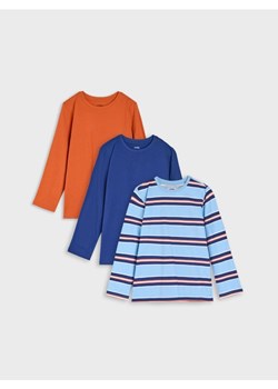 Sinsay - Koszulki z długimi rękawami 3 pack - niebieski ze sklepu Sinsay w kategorii T-shirty chłopięce - zdjęcie 185779515