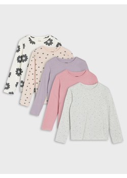 Sinsay - Koszulki z długimi rękawami 5 pack - wielobarwny ze sklepu Sinsay w kategorii Bluzki dziewczęce - zdjęcie 185779535