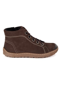 Buty barefoot zimowe damskie skórzane ocieplane 1299 ciemny brąz nubuk ze sklepu butyolivier w kategorii Półbuty damskie - zdjęcie 185781165