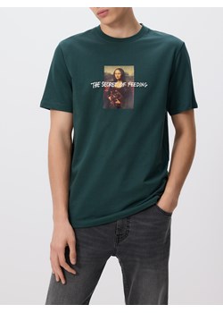 Reserved - T-shirt regular z nadrukiem - ciemnozielony ze sklepu Reserved w kategorii T-shirty męskie - zdjęcie 185783878