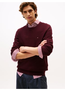 Tommy Hilfiger Męski sweter Mężczyźni Bawełna bordowy jednolity ze sklepu vangraaf w kategorii Swetry męskie - zdjęcie 185784256