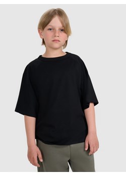 Chłopięcy t-shirt oversize 4F 4FJWAW25TTSHM2411 - czarny ze sklepu Sportstylestory.com w kategorii T-shirty chłopięce - zdjęcie 185784947