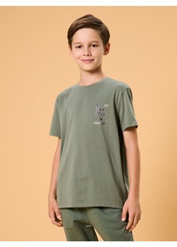 Sinsay - Koszulka z drobnym napisem - green spruce ze sklepu Sinsay w kategorii T-shirty chłopięce - zdjęcie 185787395