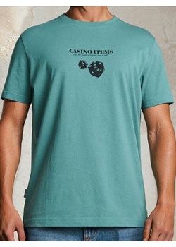 Sinsay - Koszulka z ozdobnym nadrukiem - zielony ze sklepu Sinsay w kategorii T-shirty męskie - zdjęcie 185791029
