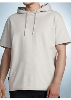 Sinsay - Bawełniana koszulka z kapturem - kremowy ze sklepu Sinsay w kategorii T-shirty męskie - zdjęcie 185791035