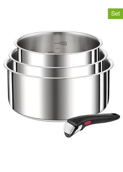 Tefal 4-częściowy zestaw &quot;Ingenio&quot; w kolorze srebrno-czarnym ze sklepu Limango Polska w kategorii Garnki - zdjęcie 185791205