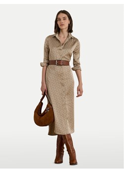 LAUREN RALPH LAUREN Sukienka koszulowa 200979803001 Beżowy Regular Fit ze sklepu MODIVO w kategorii Sukienki - zdjęcie 185792878