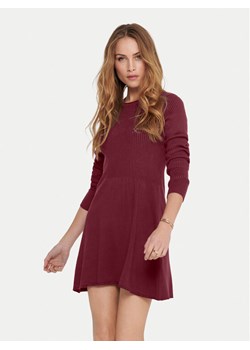 ONLY Sukienka dzianinowa Alma 15185761 Bordowy Regular Fit ze sklepu MODIVO w kategorii Sukienki - zdjęcie 185793086