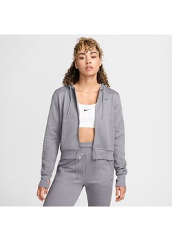 Damska bluza z kapturem i zamkiem na całej długości Nike Therma-FIT One - Szary ze sklepu Nike poland w kategorii Bluzy damskie - zdjęcie 185795696